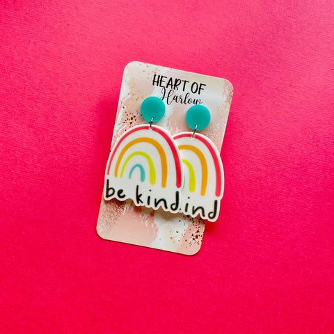 Be Kind Rainbow Dangle Earrings