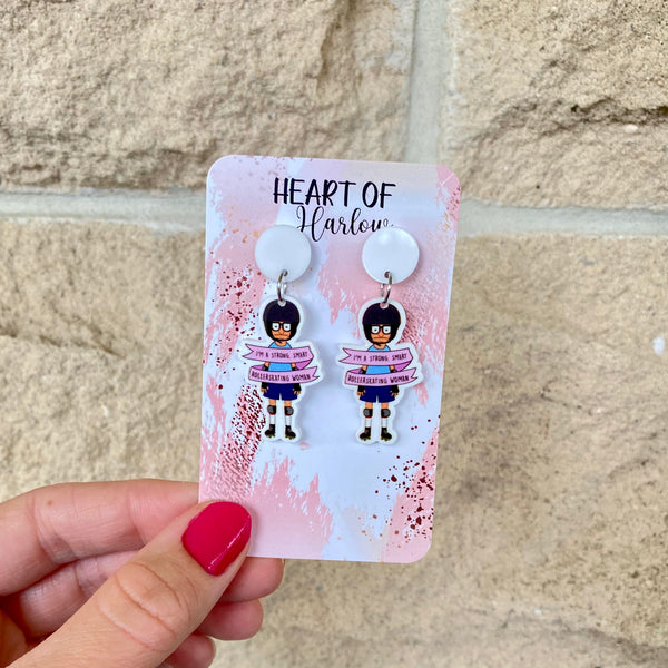 Rollerskating Woman Dangle Earrings