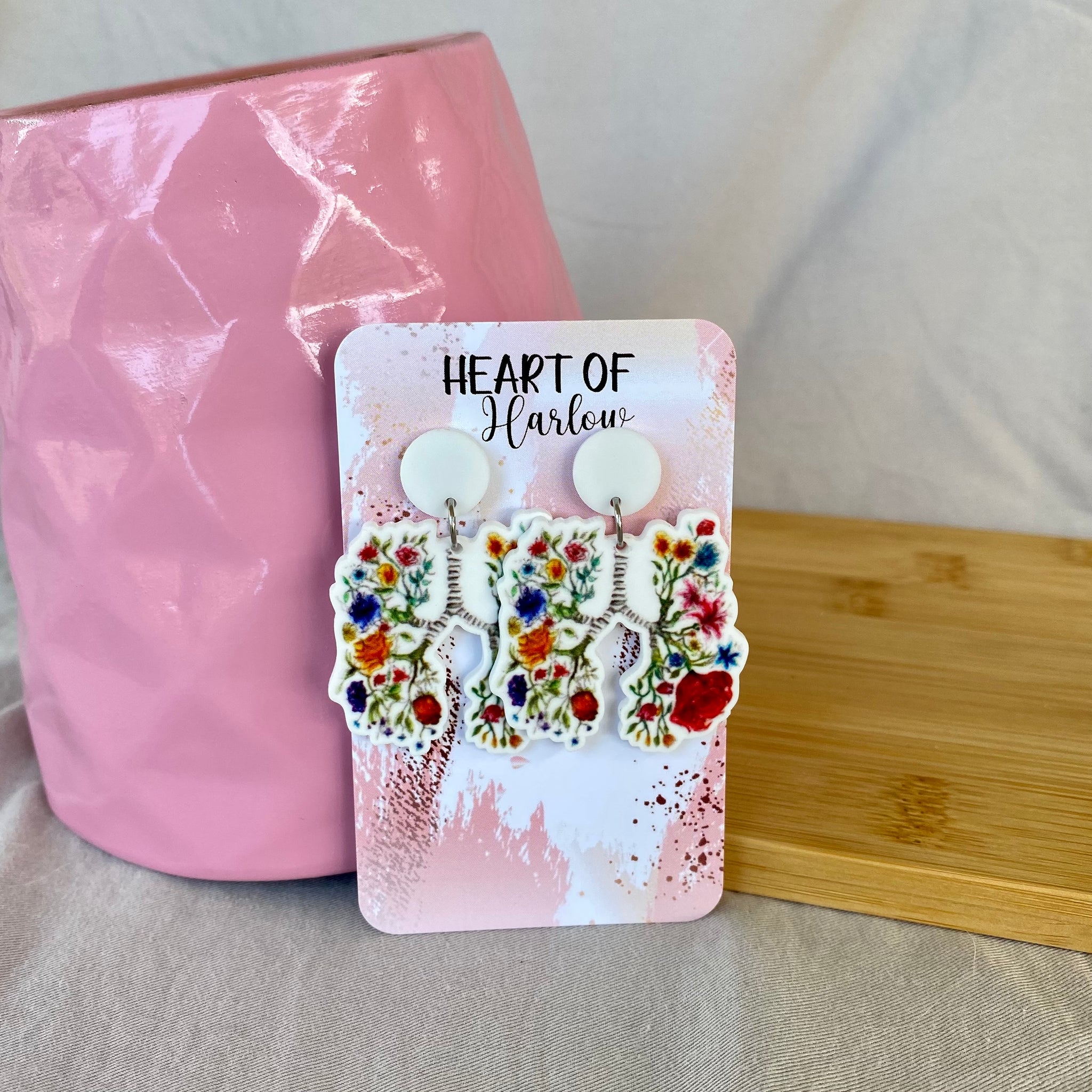 Floral Lungs Dangle Earrings