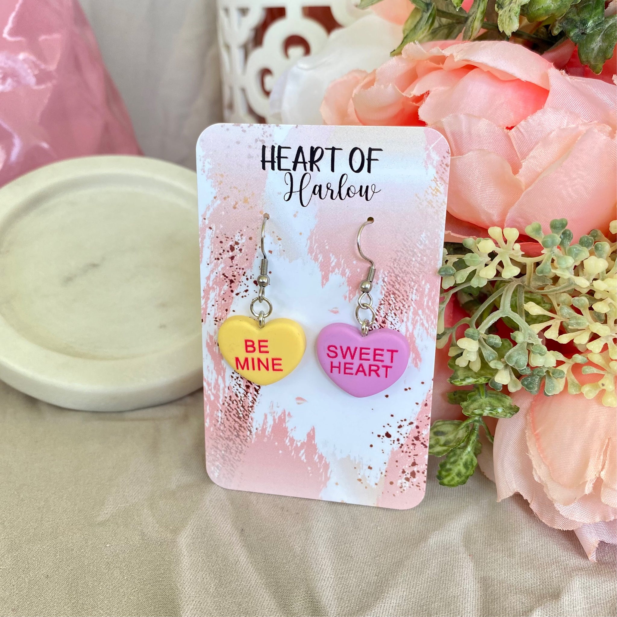 Candy Hearts Dangle Earrings