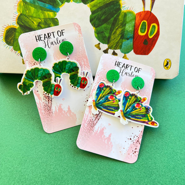 The Very Hungry Caterpillar Butterfly Dangle Earrings