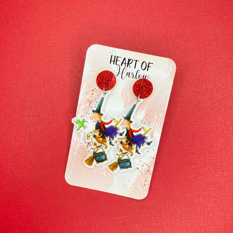 Room on the Broom Dangle Earrings