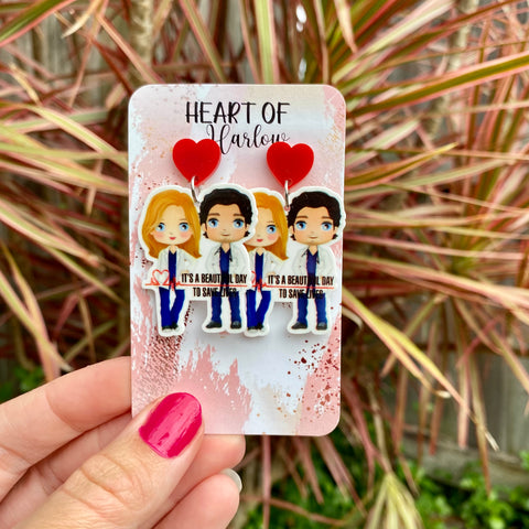 Greys Love Dangle Earrings