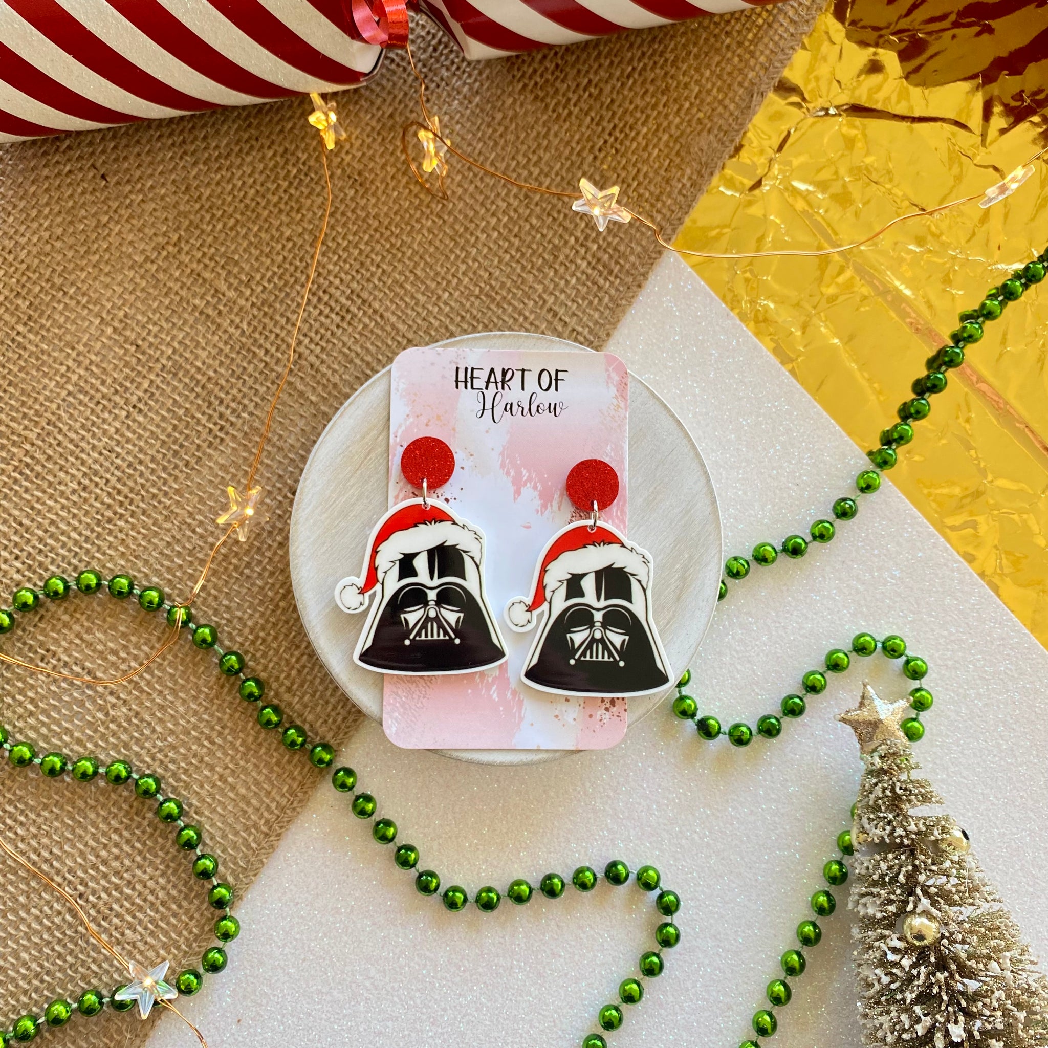 Santa Darth Vader Dangle Earrings