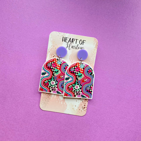 Psychedelic Arch Dangle Earrings