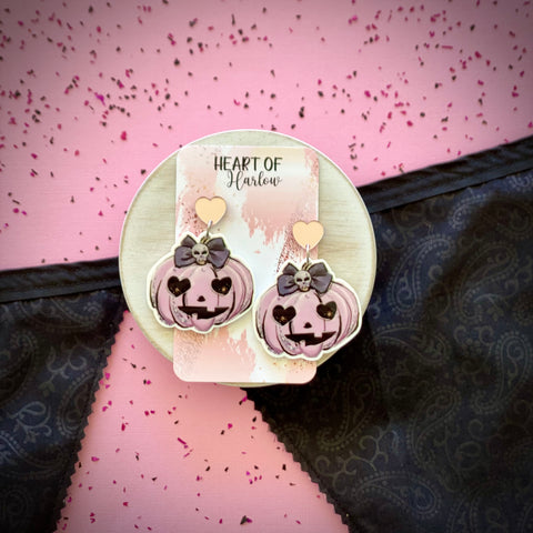 Cute and Spooky Pumpkin Dangle Earrings