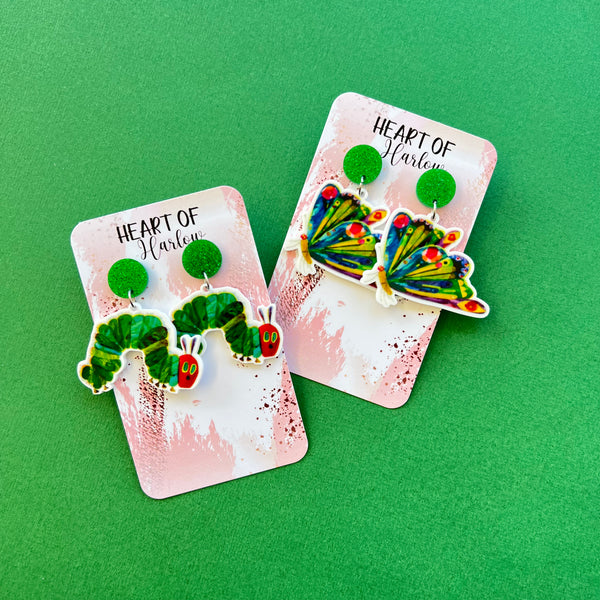 The Very Hungry Caterpillar Butterfly Dangle Earrings