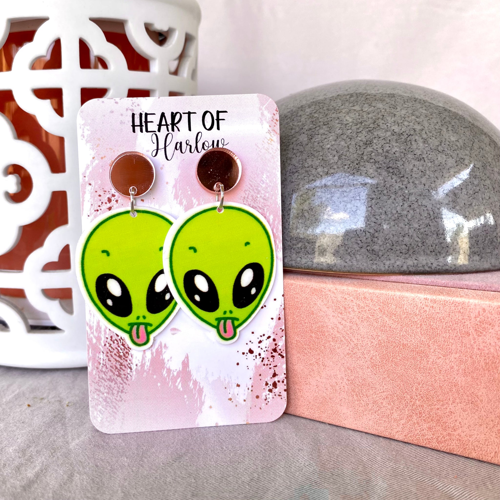 Alien Head Dangle Earrings