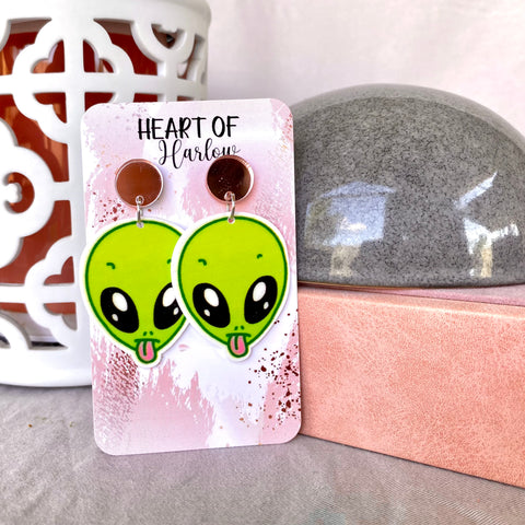 Alien Head Dangle Earrings