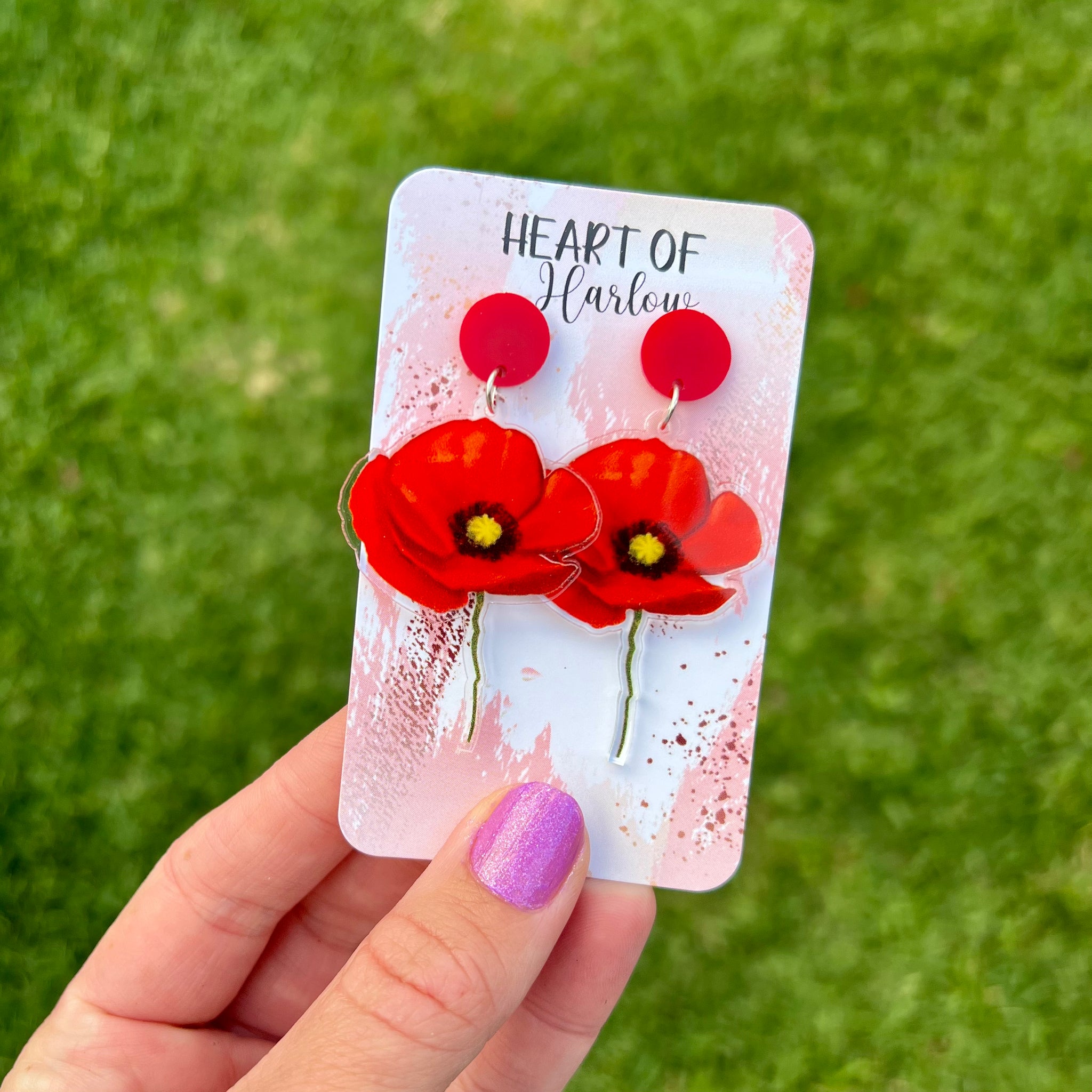 Poppy Stem Dangle Earrings