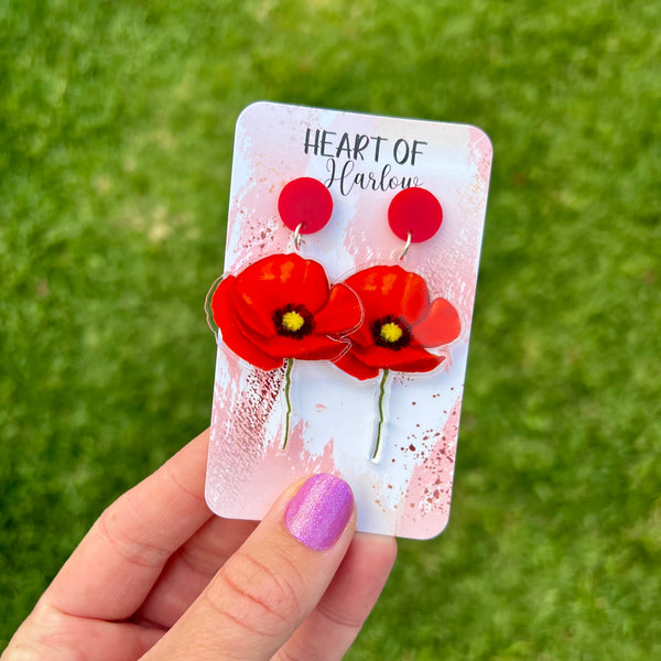 Poppy Stem Dangle Earrings