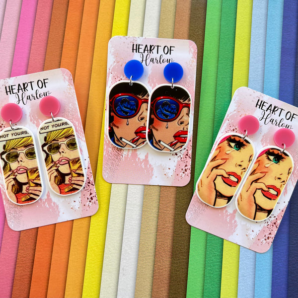 Not Yours Comic Dangle Earrings