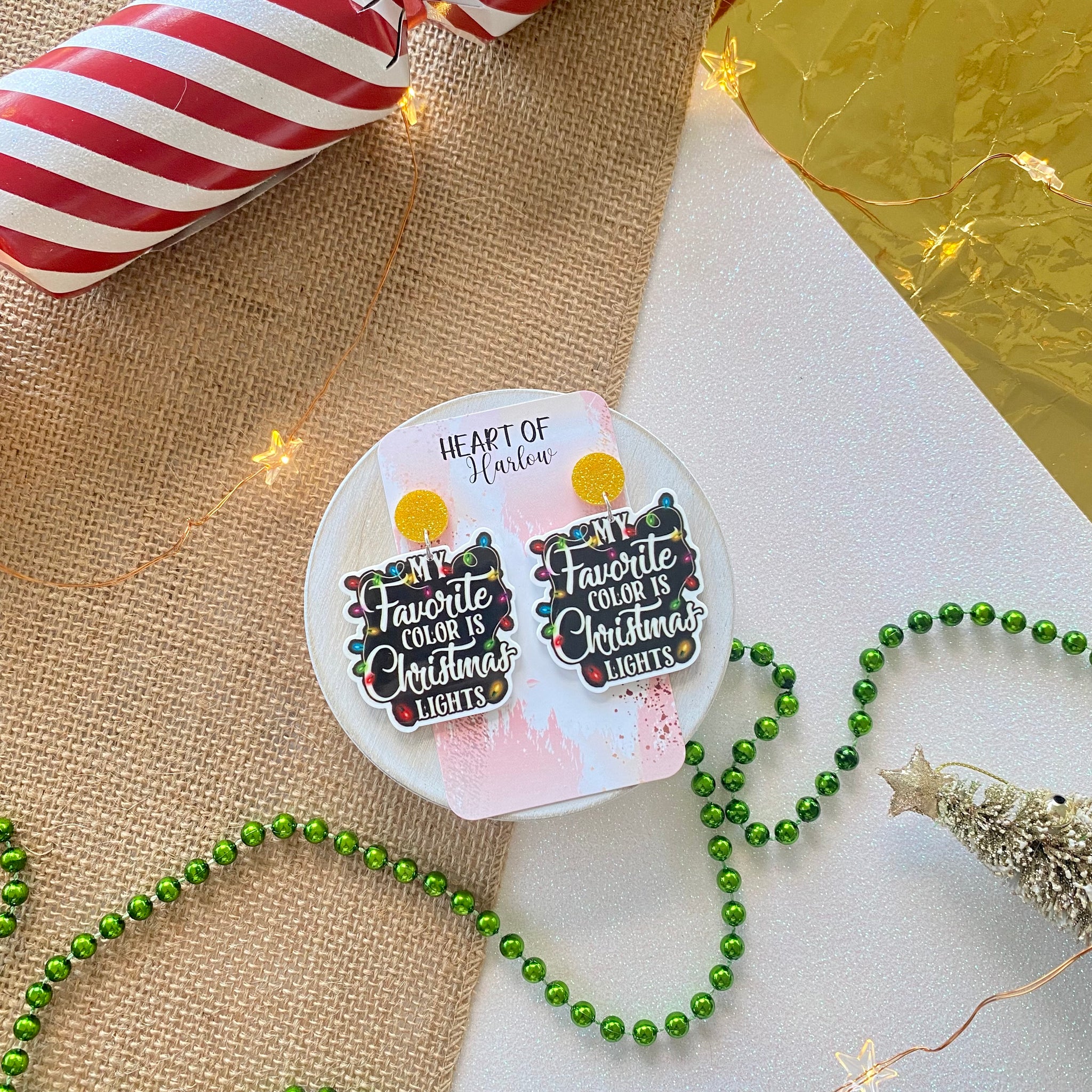 Christmas Lights Dangle Earrings