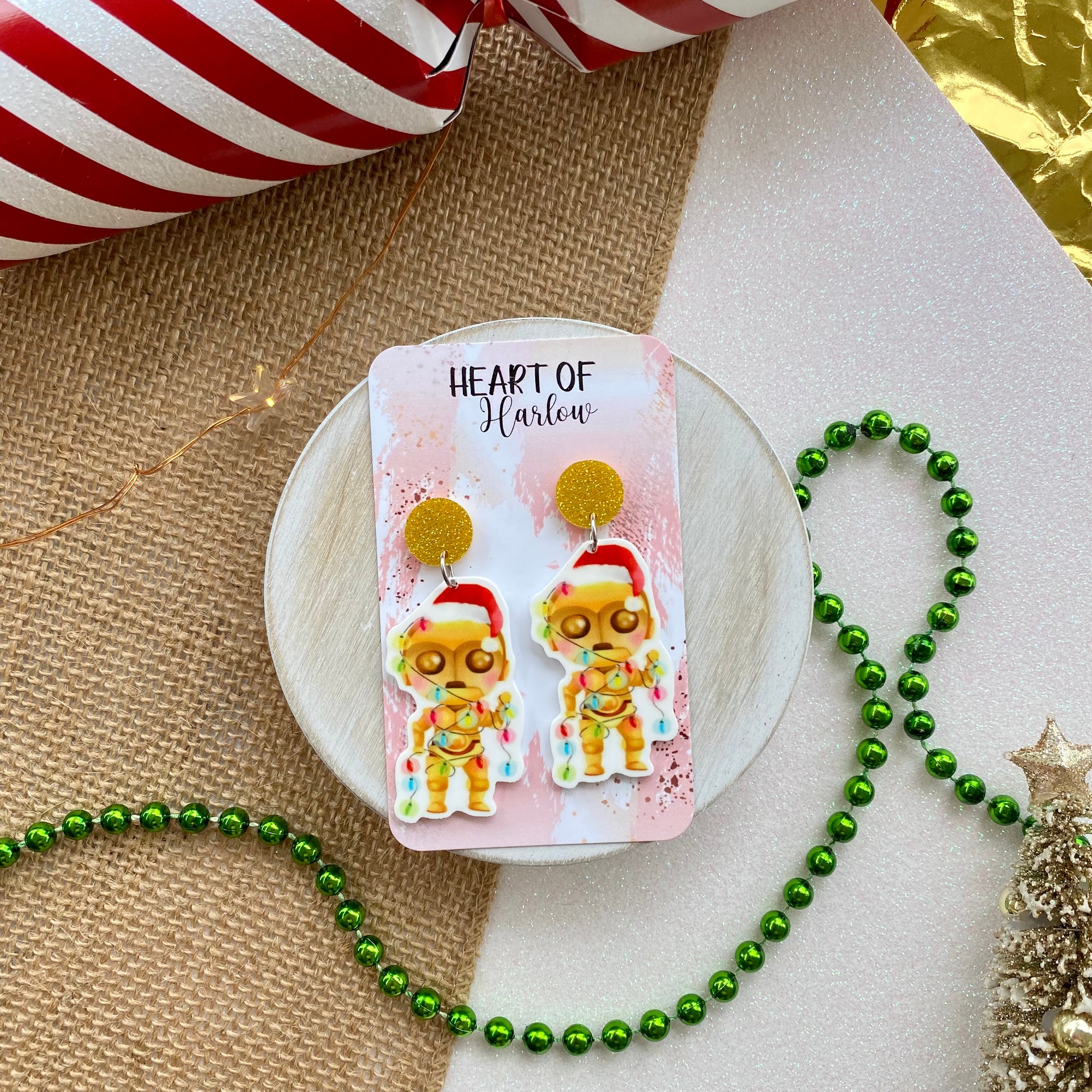 Christmas C-3PO Dangle Earrings