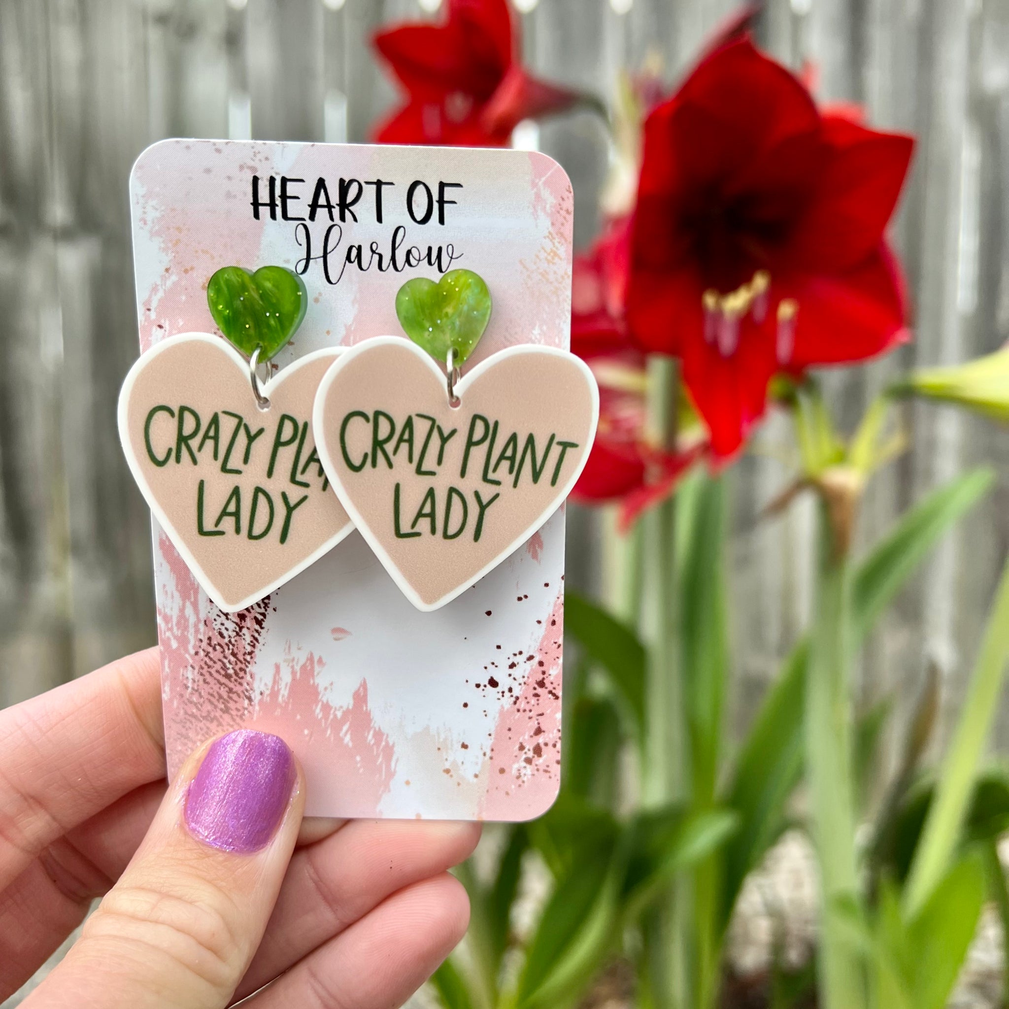 Crazy Plant Lady Dangle Earrings