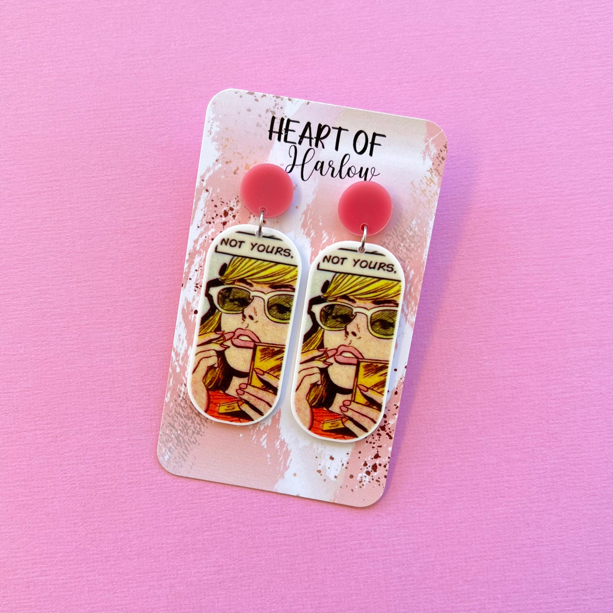 Not Yours Comic Dangle Earrings