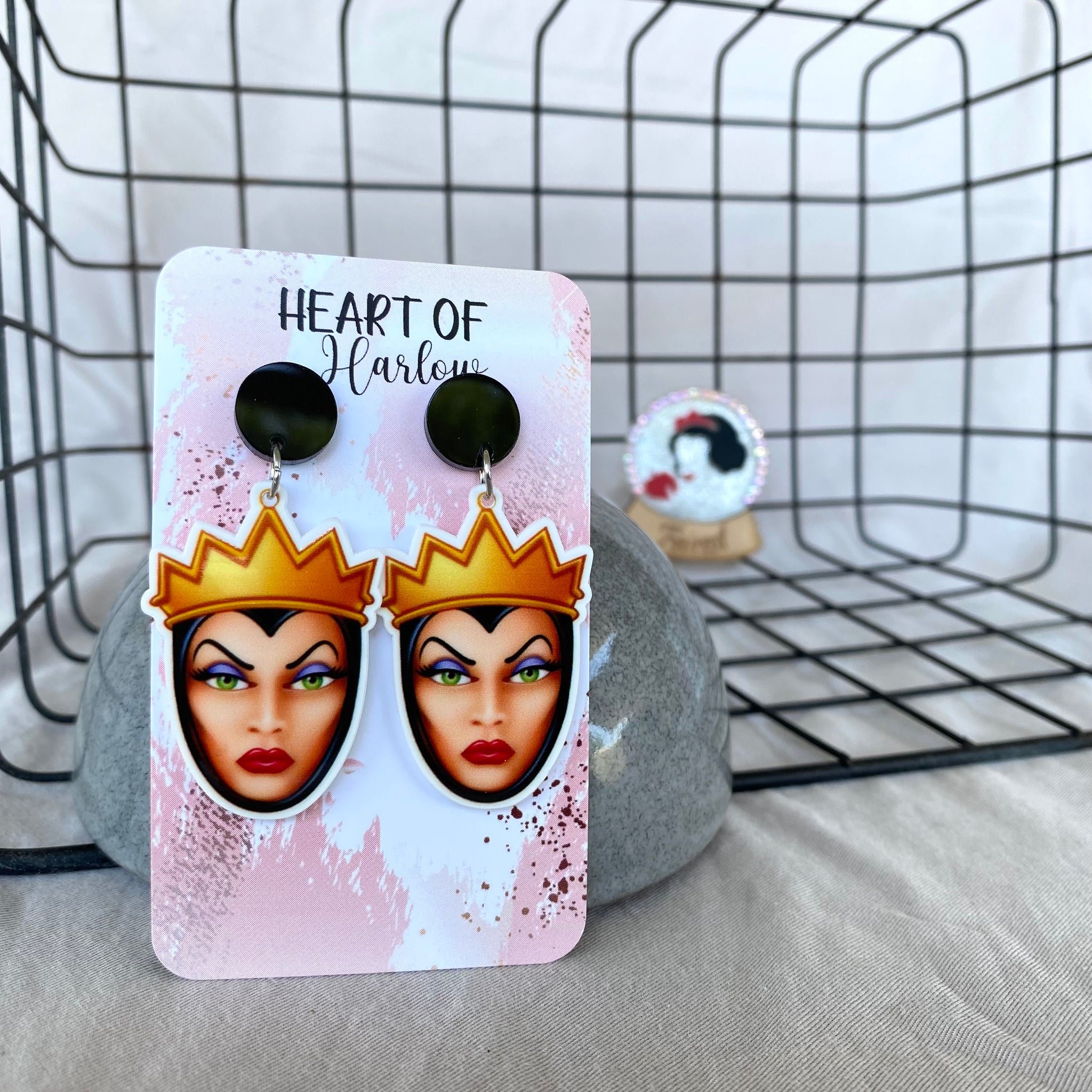 Evil Queen Head Dangle Earrings