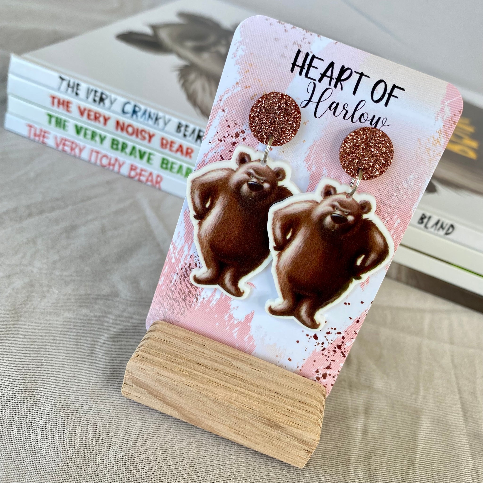 The Very Cranky Bear Dangle Earrings