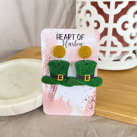 Leprechaun Hat Dangle Earrings