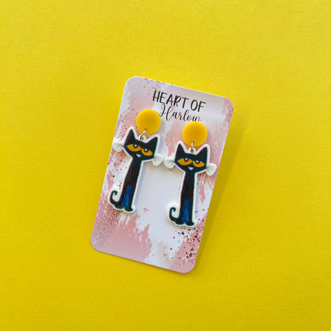 Pete the Cat Dangle Earrings